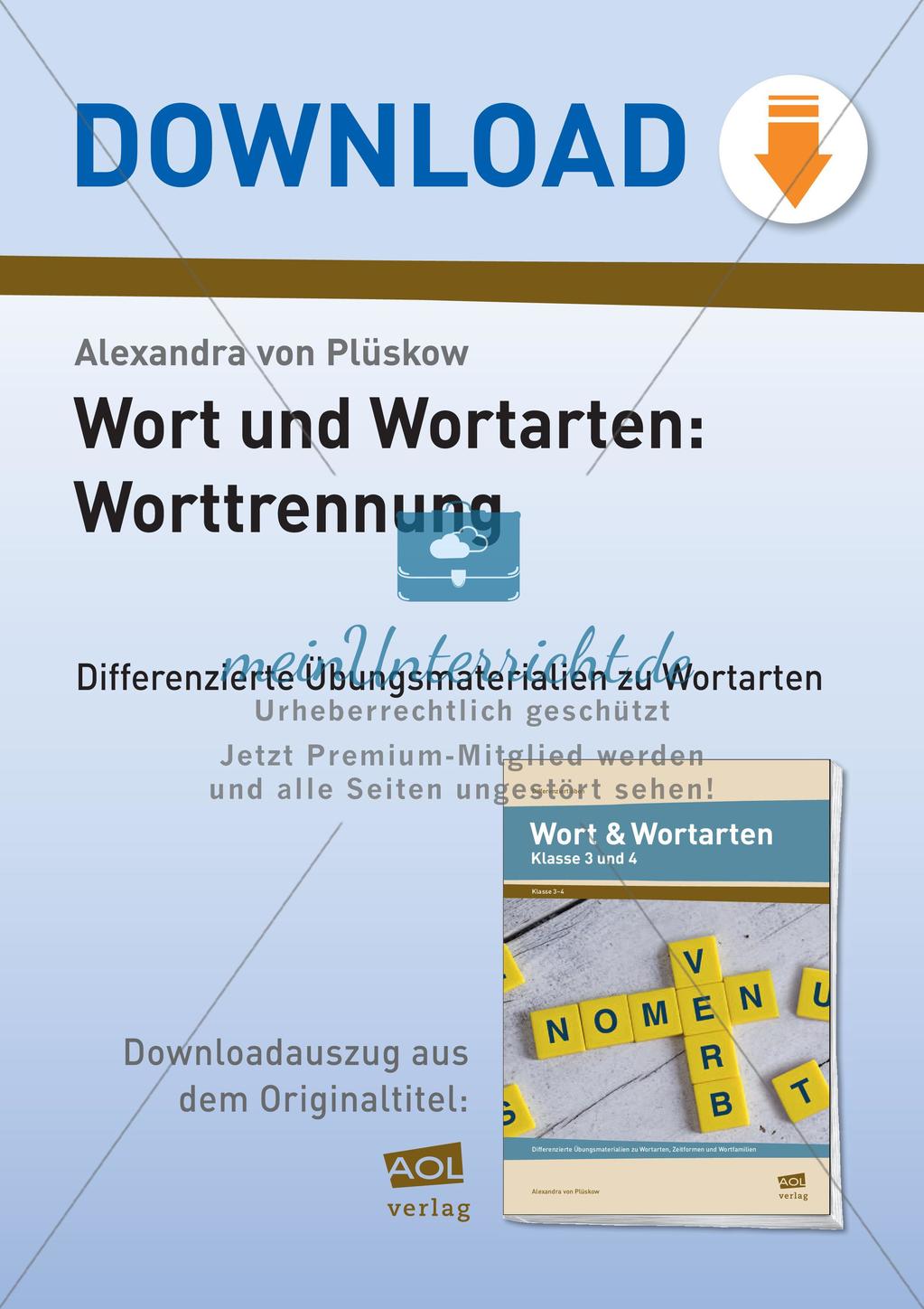 Wort und Wortarten: Worttrennung Preview 1