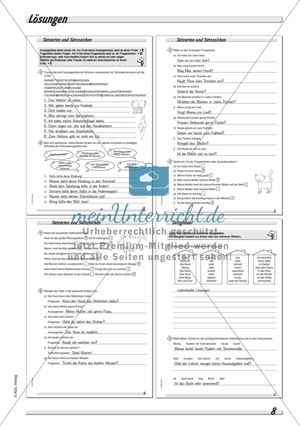 Wort und Wortarten: Satzarten, -zeichen und -glieder Preview 10