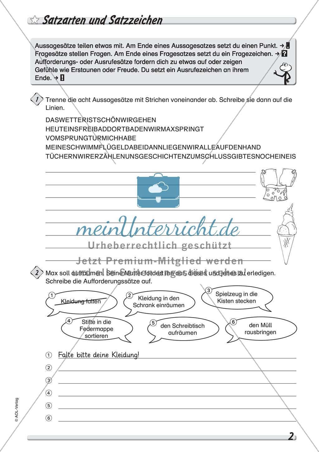 Wort und Wortarten: Satzarten, -zeichen und -glieder Preview 4