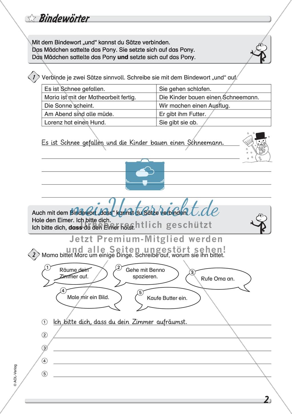 Wort und Wortarten: Bindewörter Preview 4