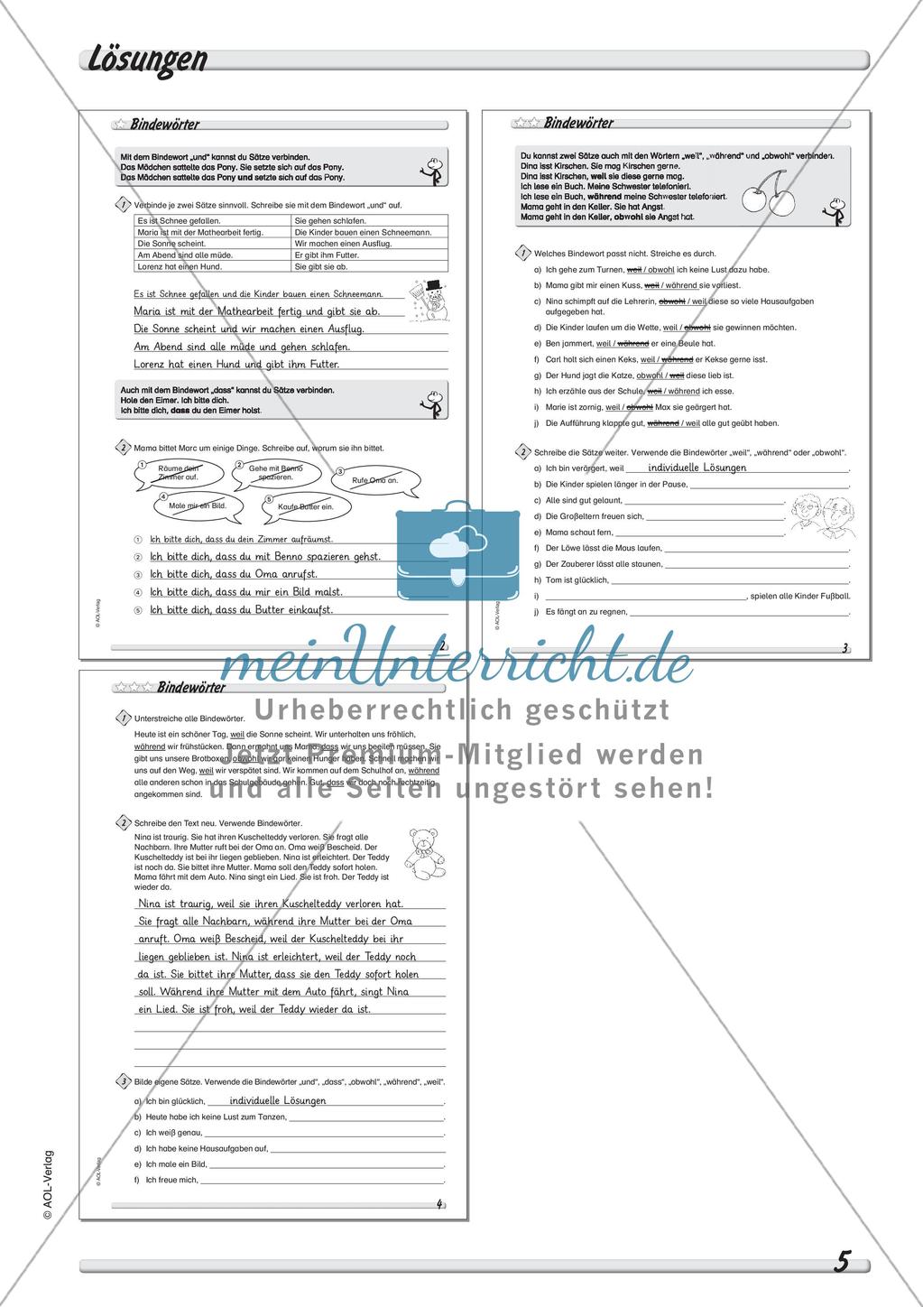 Wort und Wortarten: Bindewörter Preview 7