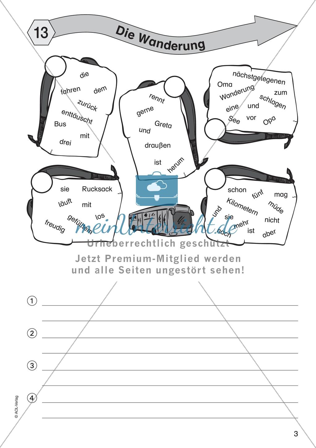 Übungen zu Sätze, Satzbau und Worte Preview 5