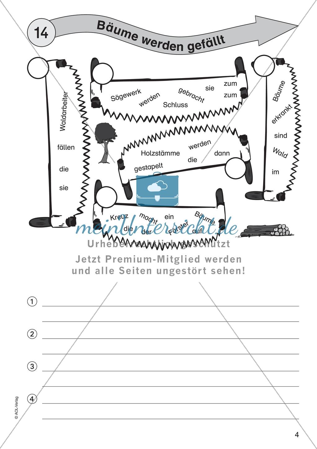 Übungen zu Sätze, Satzbau und Worte Preview 6