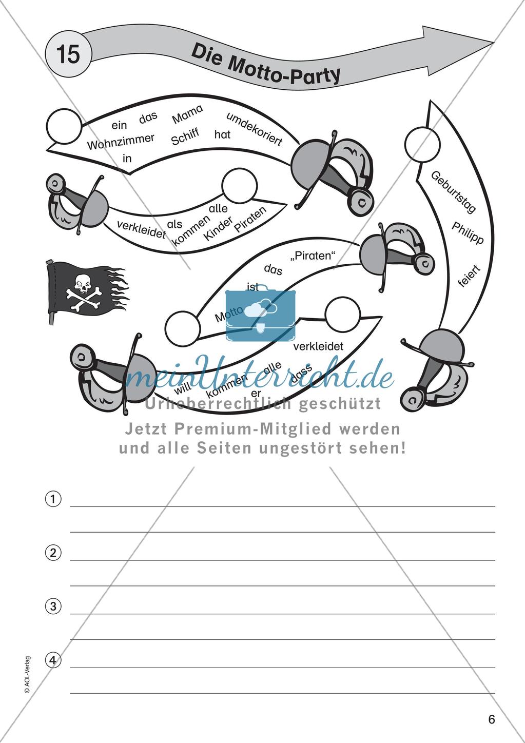 Übungen zu Sätze, Satzbau und Worte Preview 8