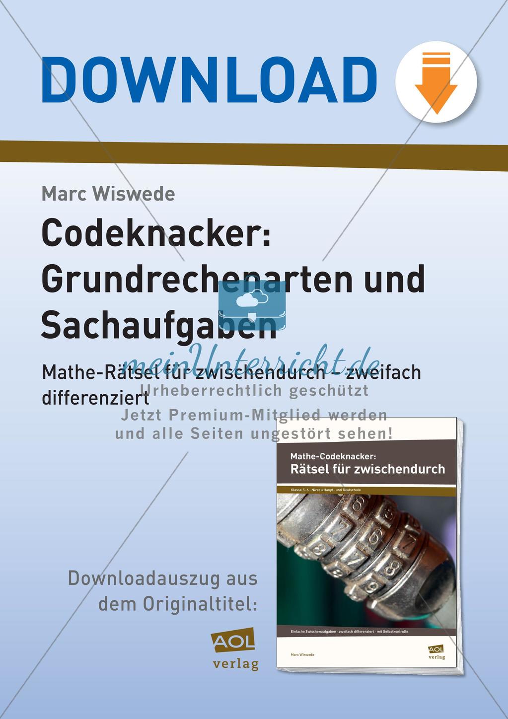 Codeknacker: Grundrechenarten und Sachaufgaben Preview 1