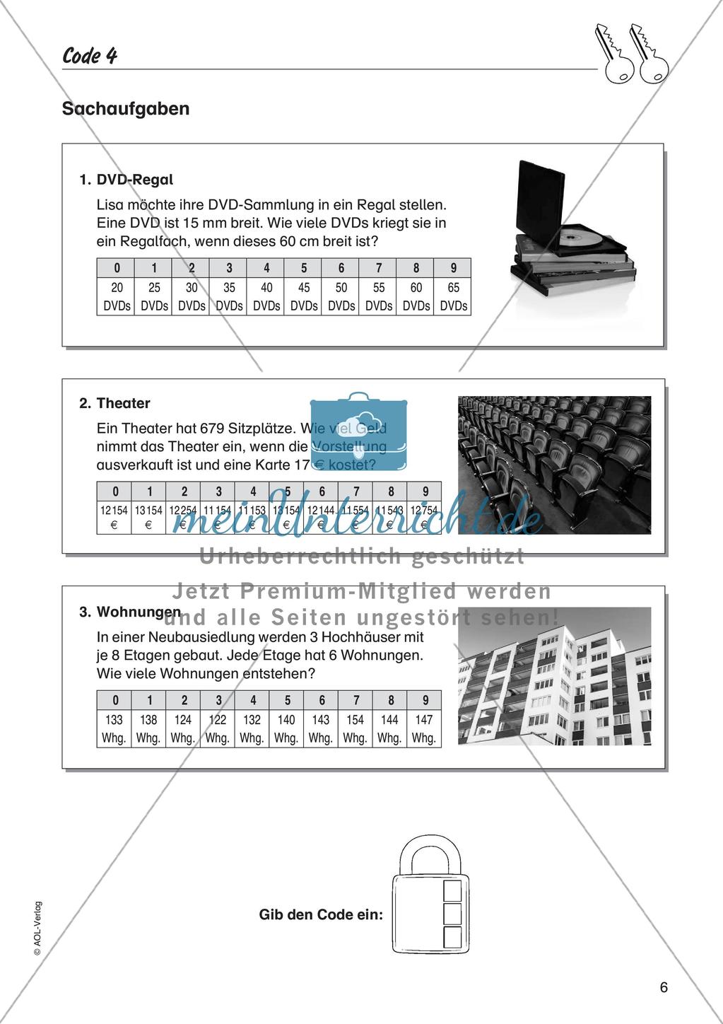 Codeknacker: Grundrechenarten und Sachaufgaben Preview 8
