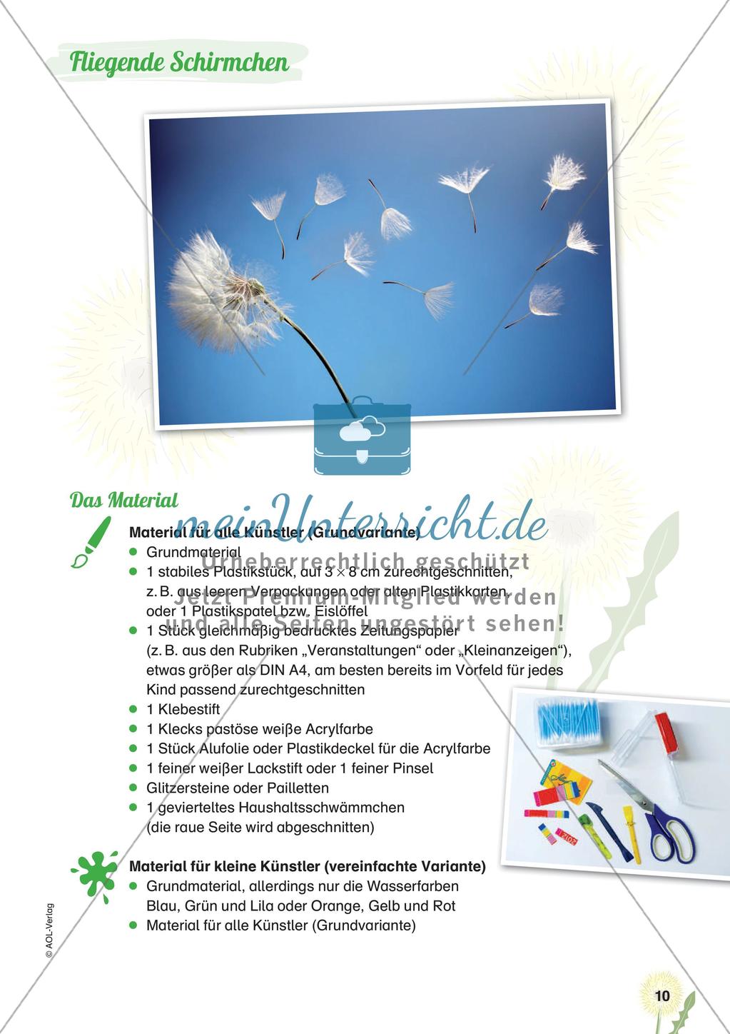 Stempeln und Drucken: Fliegende Schirmchen Preview 12