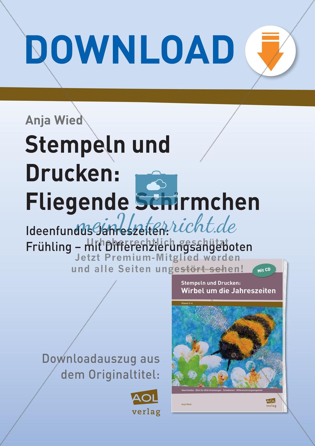 Stempeln und Drucken: Fliegende Schirmchen Preview 1