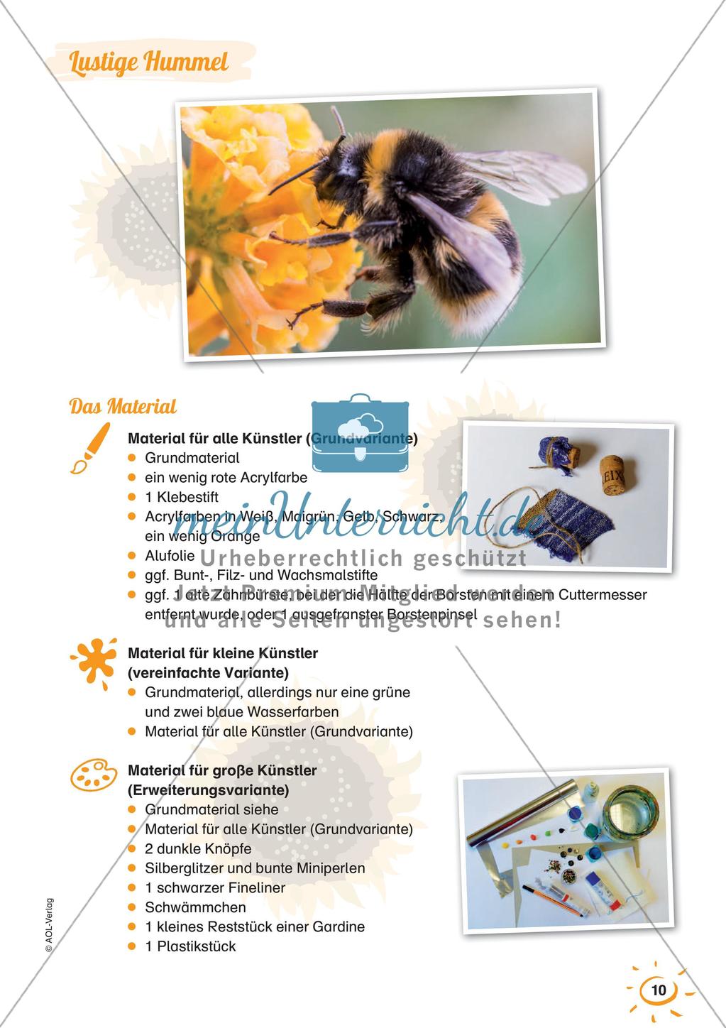 Stempeln und Drucken: Lustige Hummel Preview 12