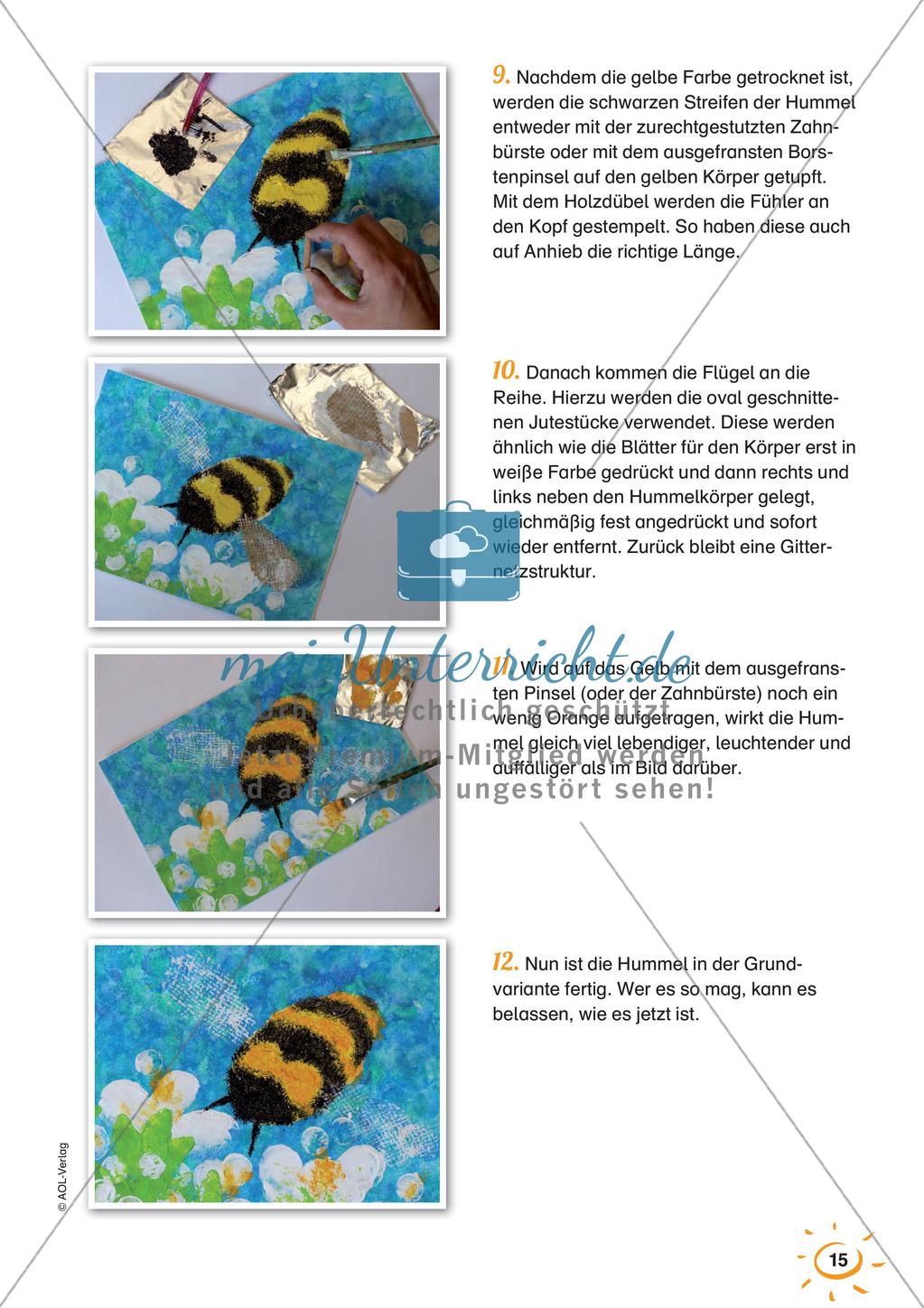 Stempeln und Drucken: Lustige Hummel Preview 17