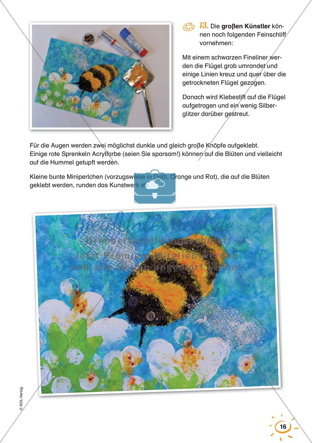 Stempeln und Drucken: Lustige Hummel Preview 18