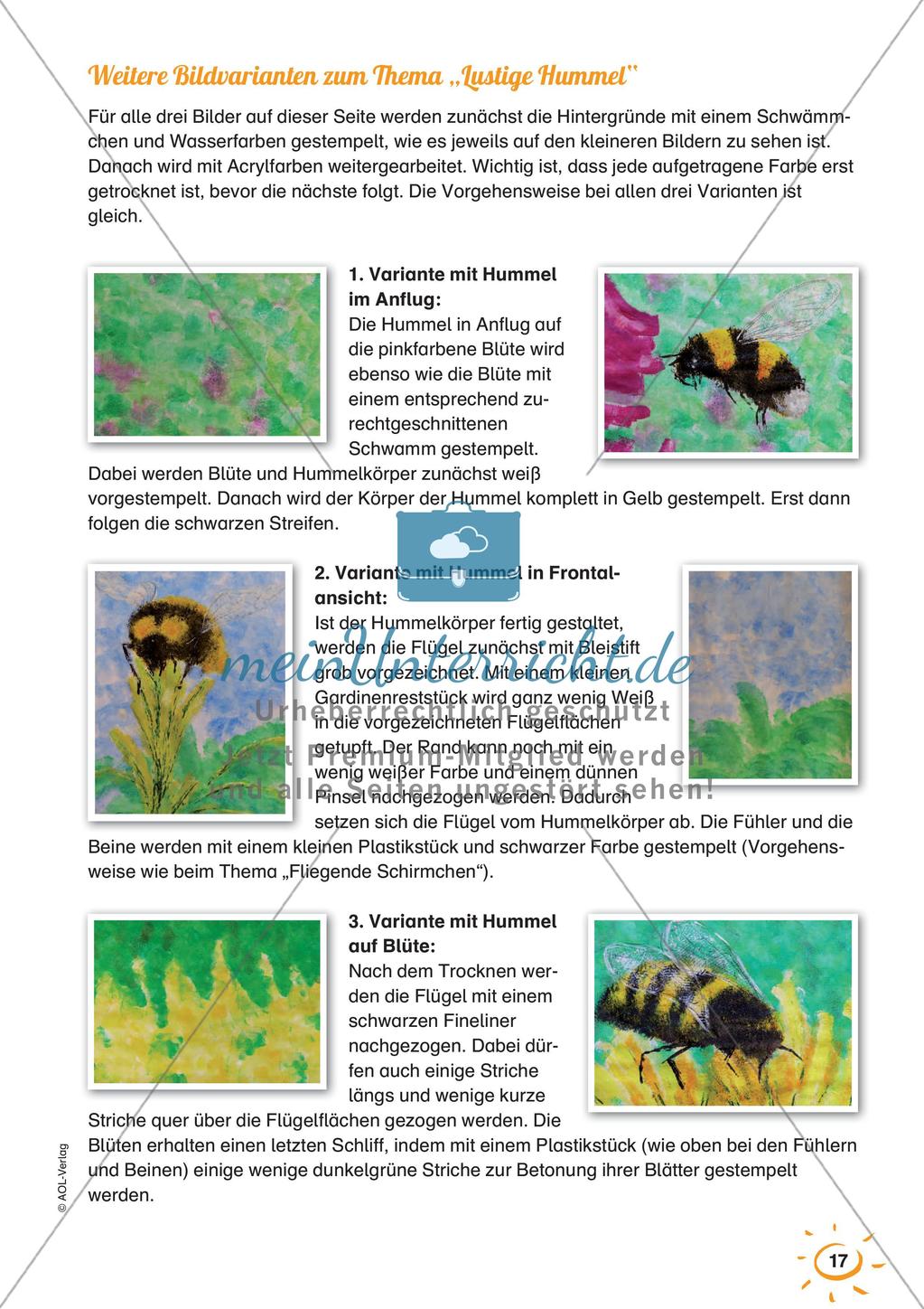 Stempeln und Drucken: Lustige Hummel Preview 19