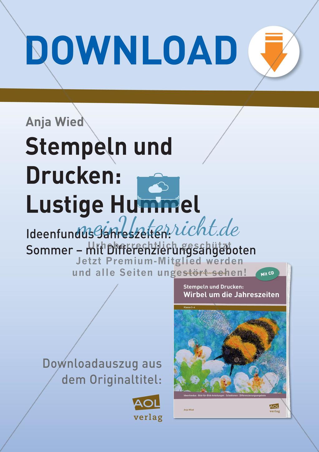 Stempeln und Drucken: Lustige Hummel Preview 1