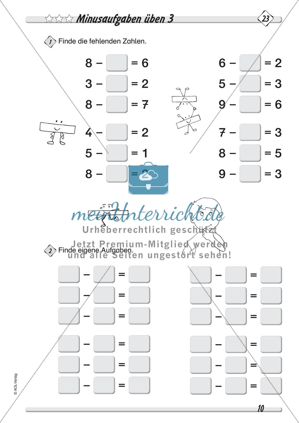 Subtraktion im Zahlenraum bis 10 Preview 12