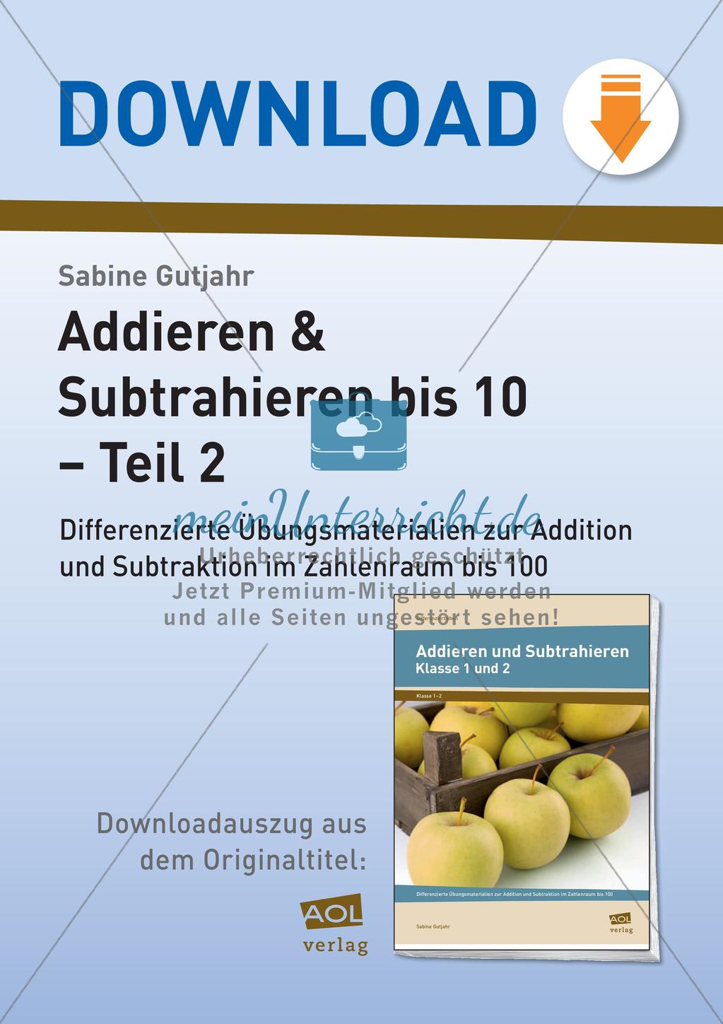 Subtraktion im Zahlenraum bis 10 Preview 1