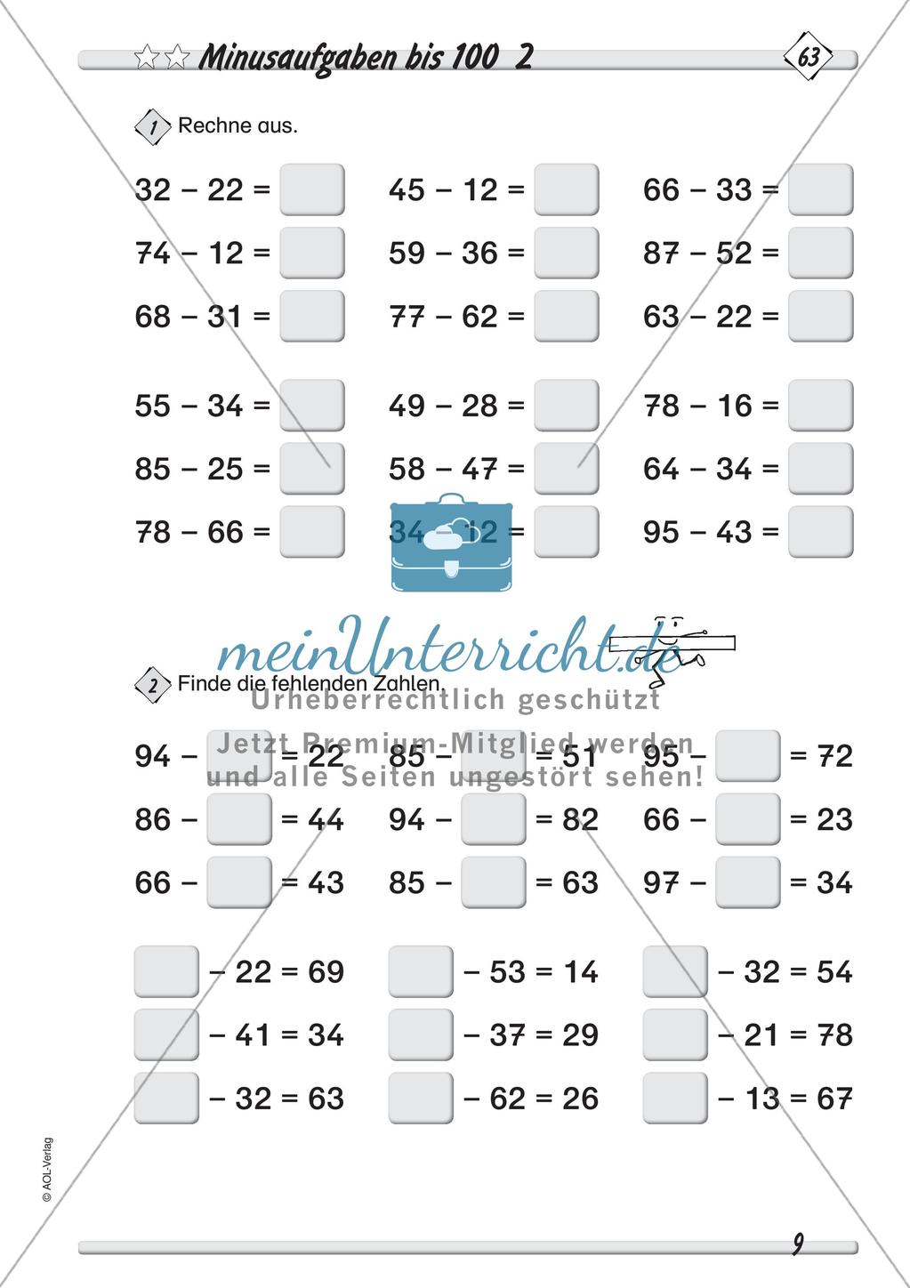 Addition und Subtraktion im Zahlenraum bis 100: Teil 2 Preview 11