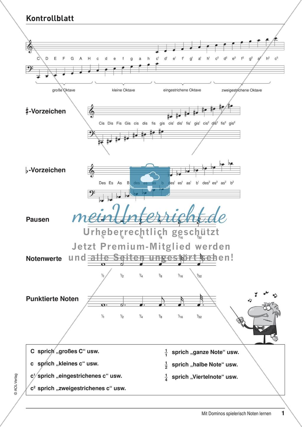 Musiktheorie-Spiele: Violin- und Bassschlüssel-Domino Preview 3