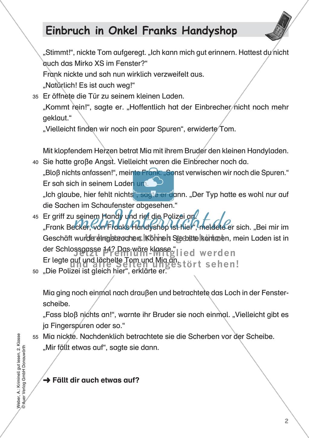 Lesekrimi: Einbruch in Onkel Franks Handyshop Preview 4