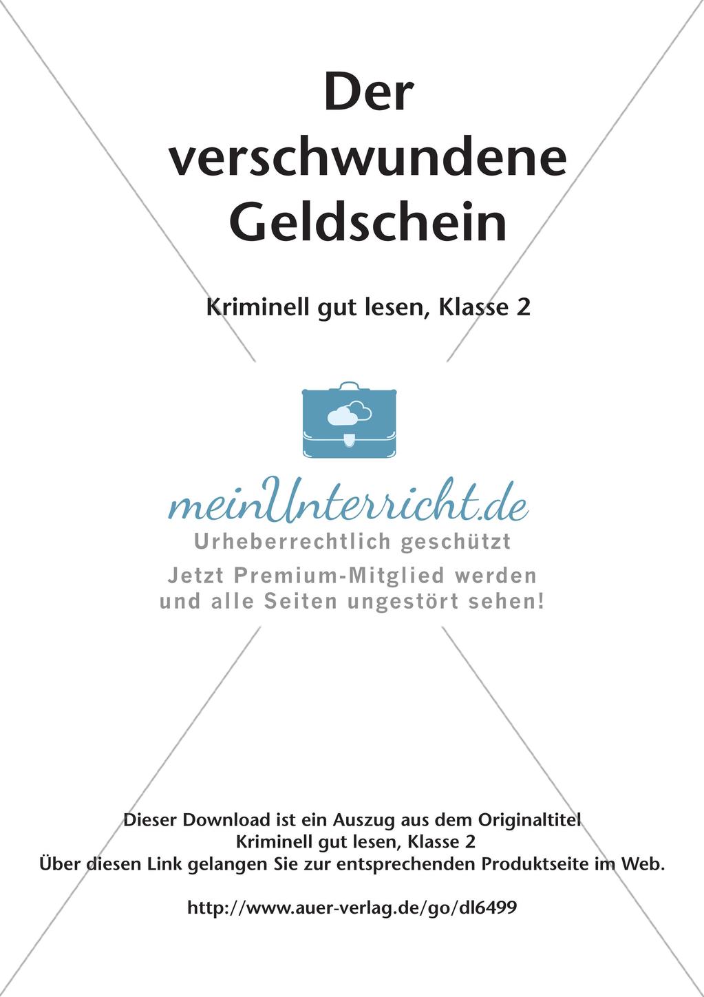 Lesekrimi: Der verschwundene Geldschein Preview 2