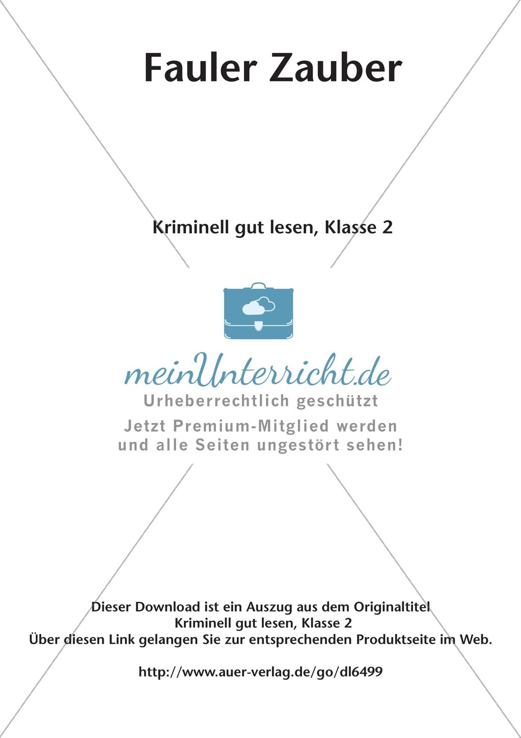 Lesekrimi: Fauler Zauber Preview 2