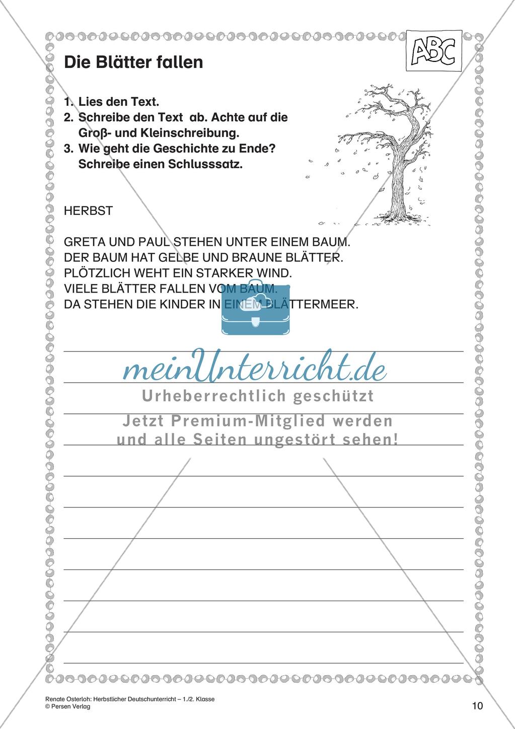 Deutschunterricht über den Herbst Preview 12