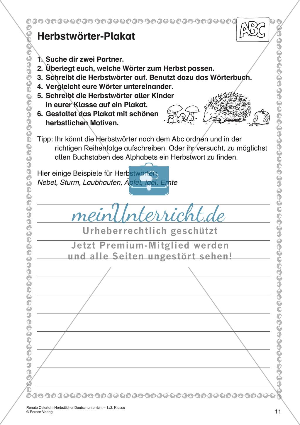 Deutschunterricht über den Herbst Preview 13