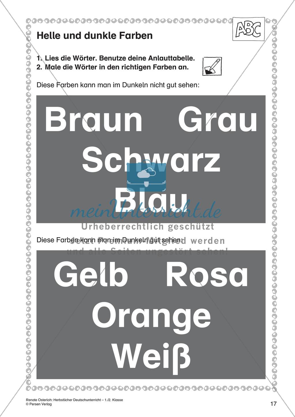 Deutschunterricht über den Herbst Preview 19