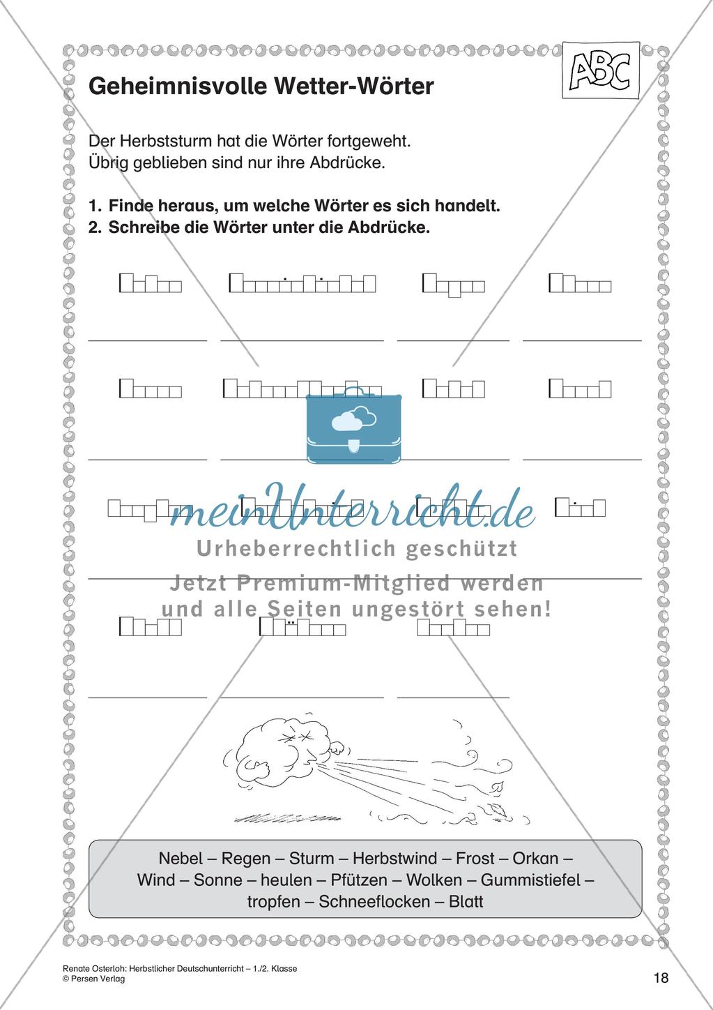 Deutschunterricht über den Herbst Preview 20