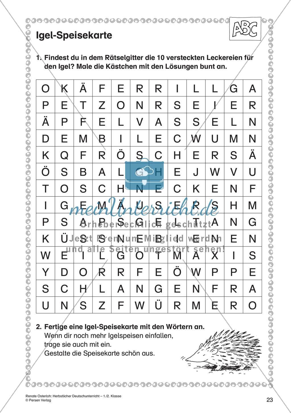 Deutschunterricht über den Herbst Preview 25