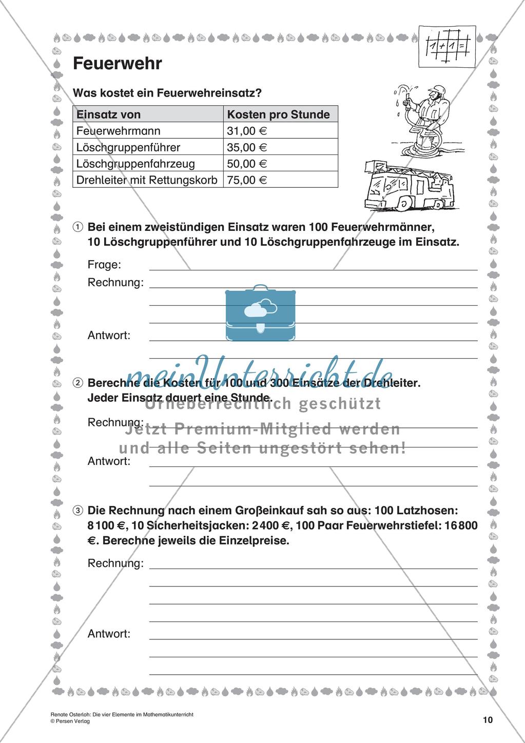 Die vier Elemente im Mathematikunterricht Preview 12