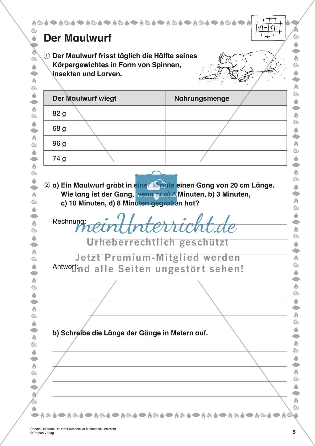 Die vier Elemente im Mathematikunterricht Preview 7