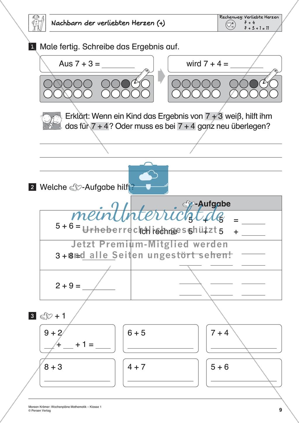 Wochenplanarbeit zur Addition und Subtraktion bis 20 Preview 11