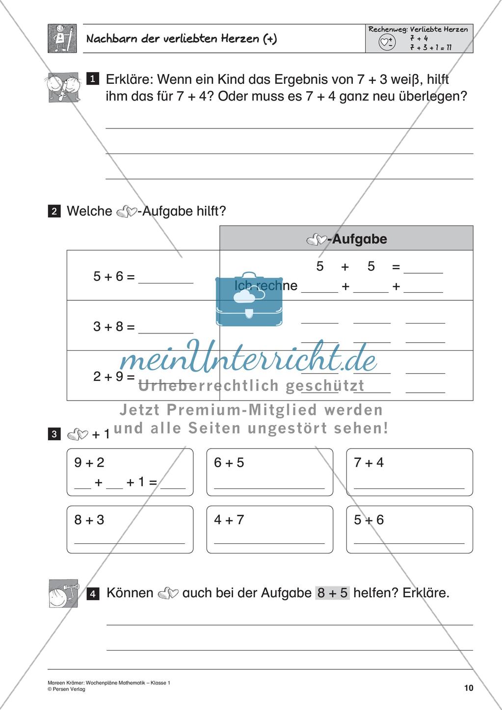 Wochenplanarbeit zur Addition und Subtraktion bis 20 Preview 12