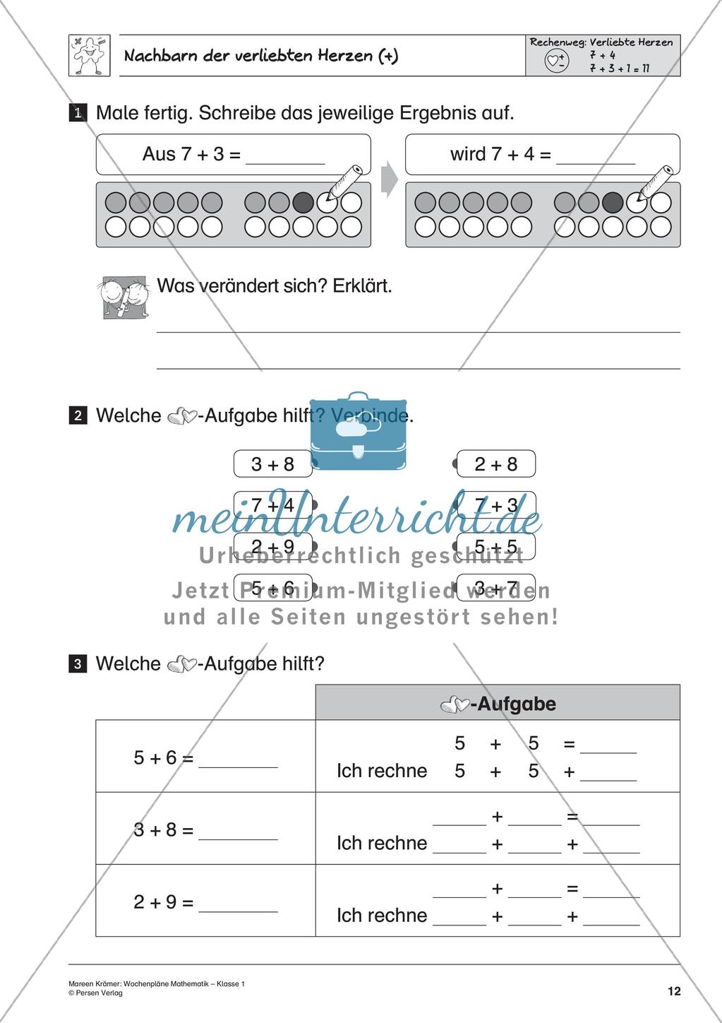 Wochenplanarbeit zur Addition und Subtraktion bis 20 Preview 14
