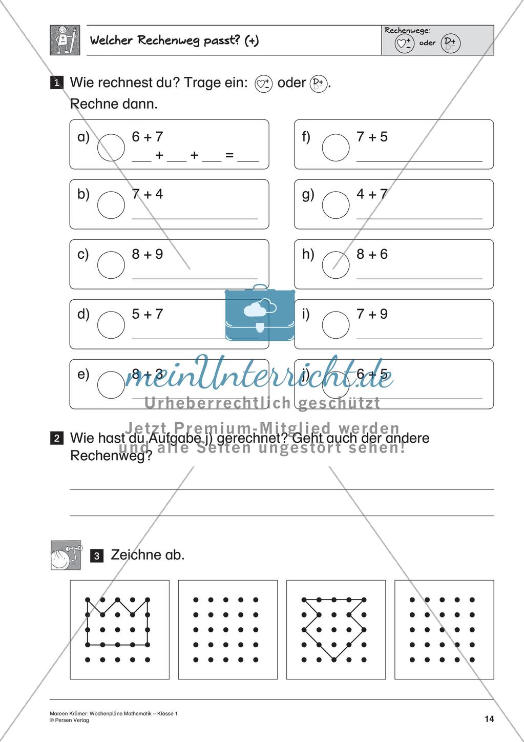 Wochenplanarbeit zur Addition und Subtraktion bis 20 Preview 16
