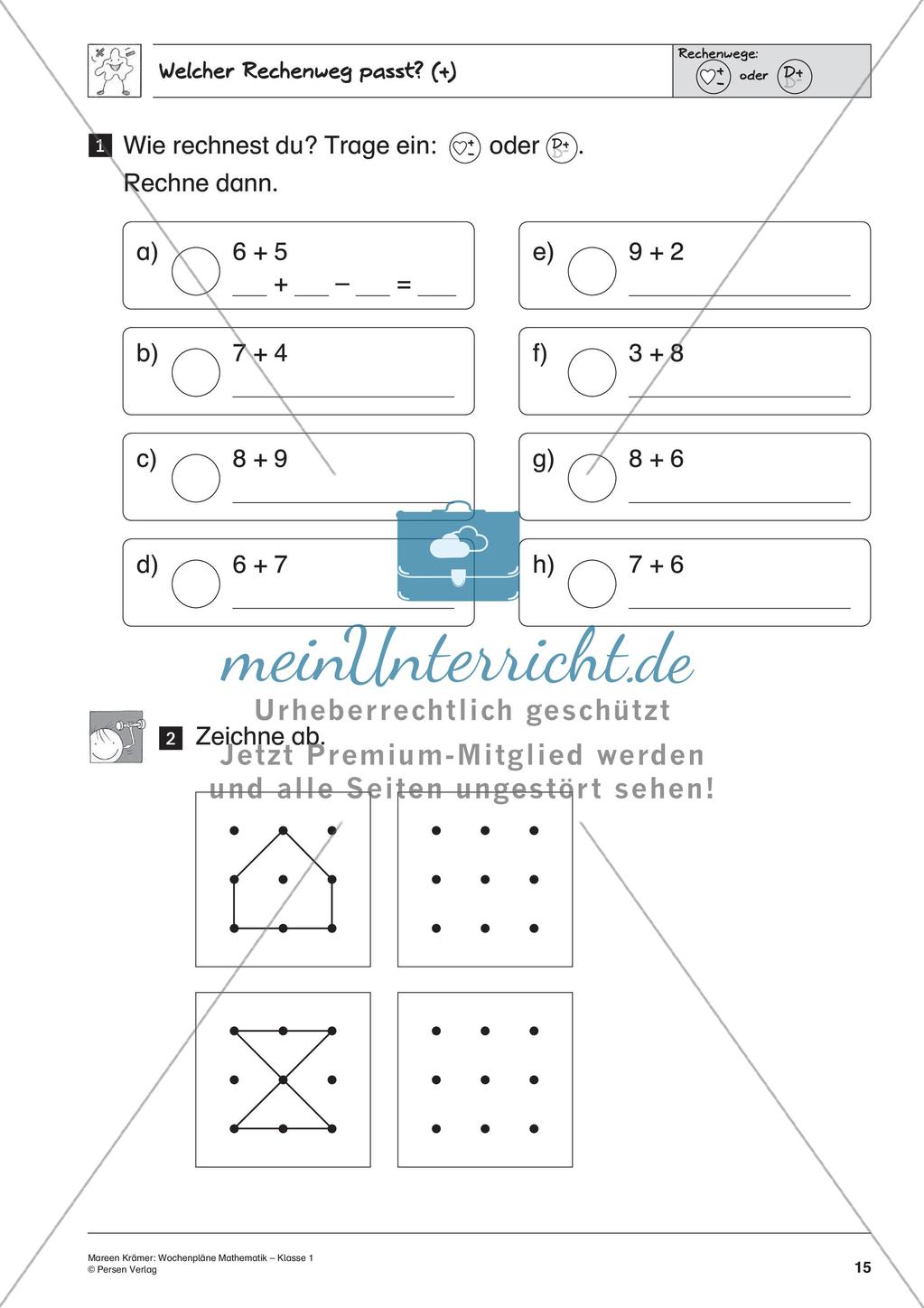 Wochenplanarbeit zur Addition und Subtraktion bis 20 Preview 17