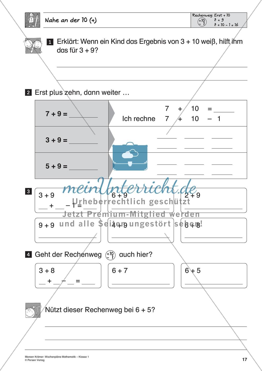 Wochenplanarbeit zur Addition und Subtraktion bis 20 Preview 19