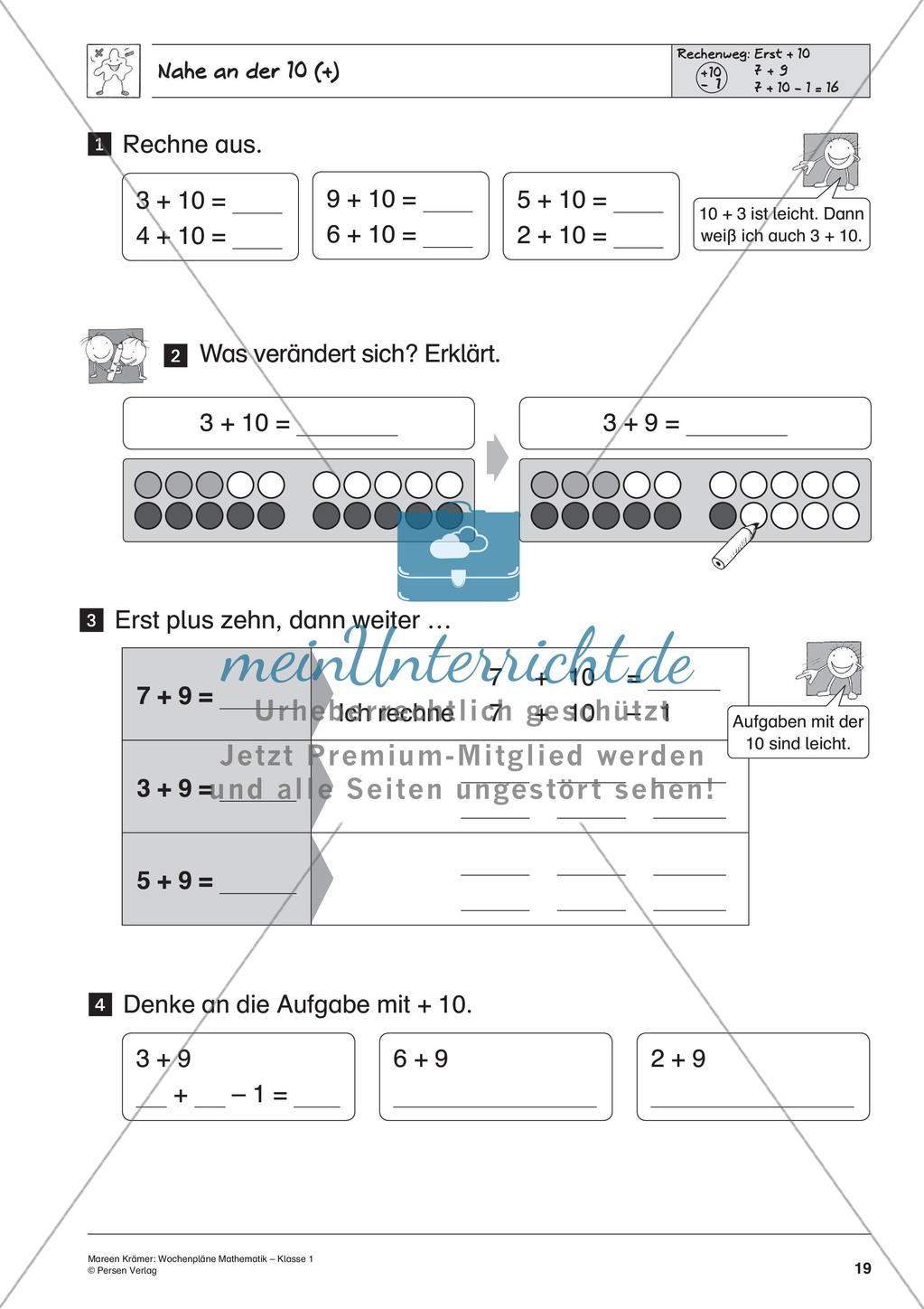 Wochenplanarbeit zur Addition und Subtraktion bis 20 Preview 21