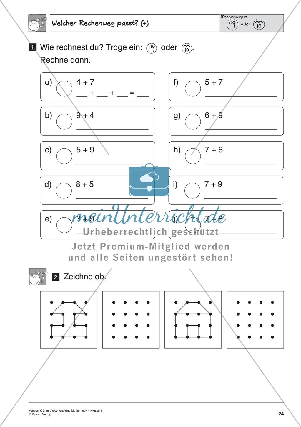 Wochenplanarbeit zur Addition und Subtraktion bis 20 Preview 26