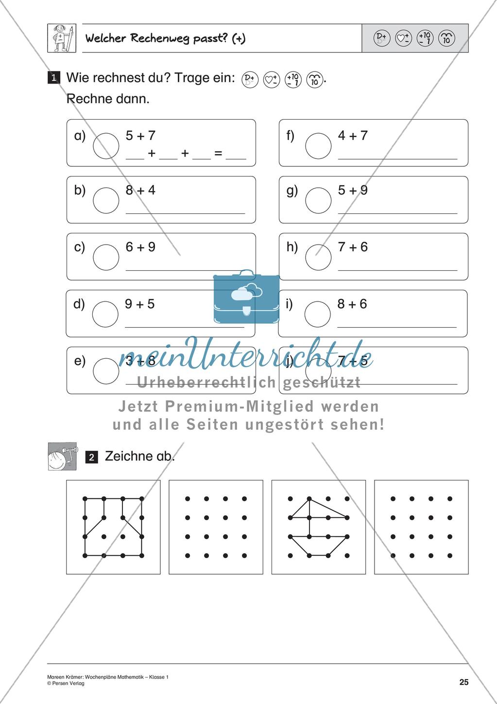 Wochenplanarbeit zur Addition und Subtraktion bis 20 Preview 27