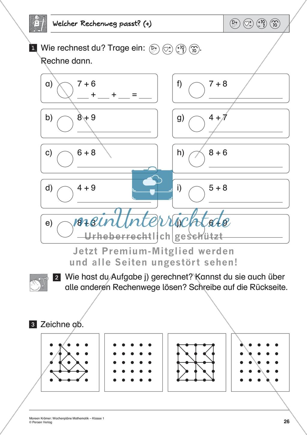 Wochenplanarbeit zur Addition und Subtraktion bis 20 Preview 28