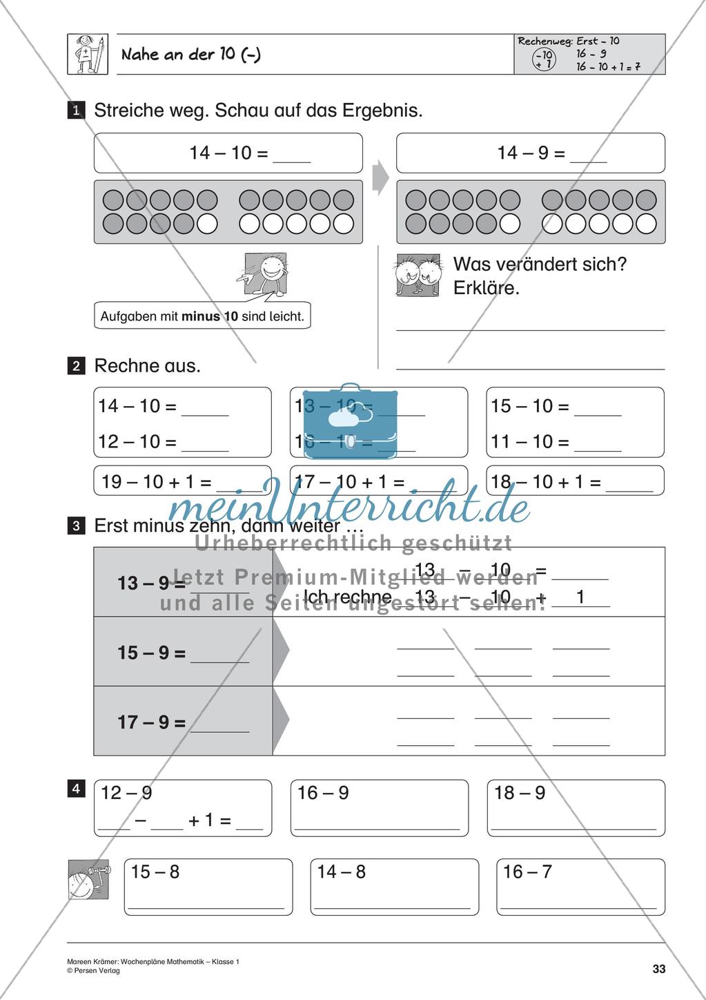Wochenplanarbeit zur Addition und Subtraktion bis 20 Preview 35