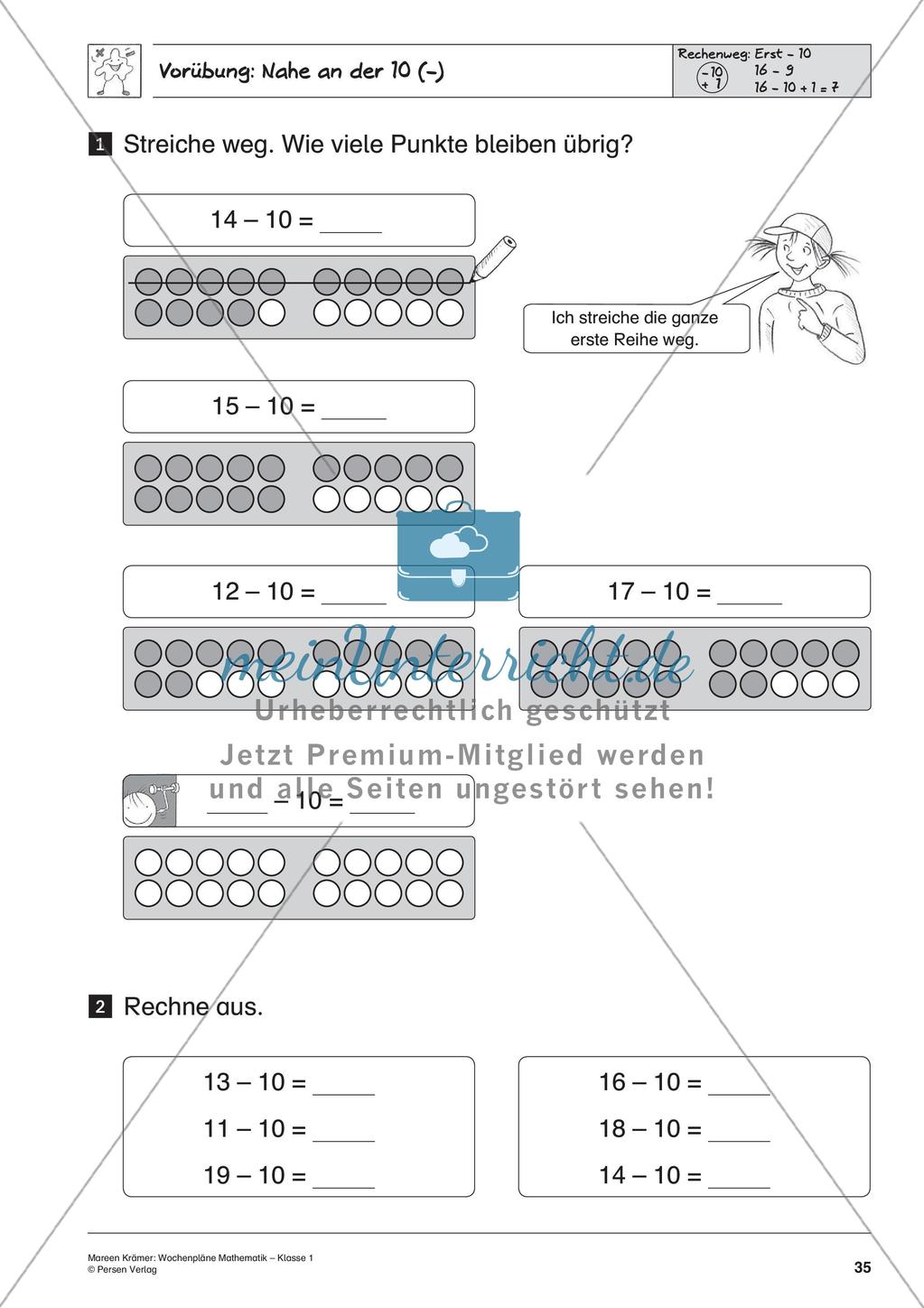 Wochenplanarbeit zur Addition und Subtraktion bis 20 Preview 37