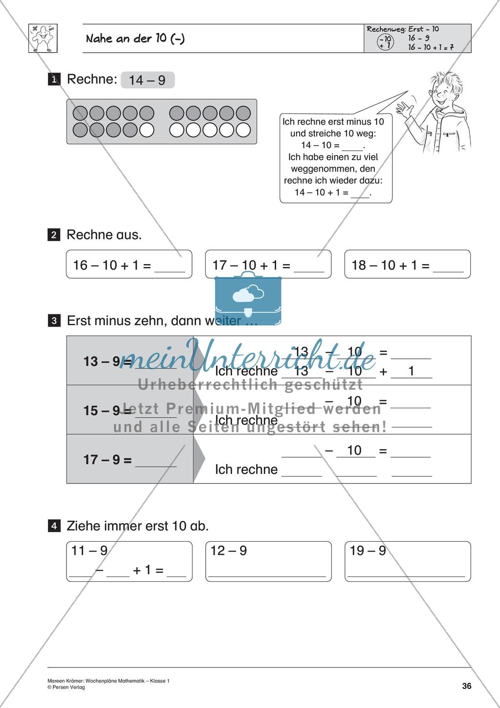 Wochenplanarbeit zur Addition und Subtraktion bis 20 Preview 38