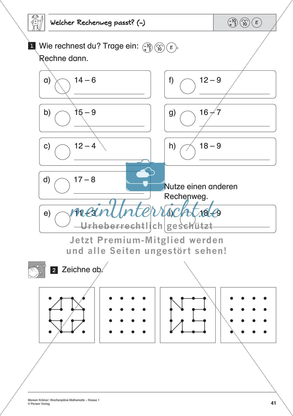Wochenplanarbeit zur Addition und Subtraktion bis 20 Preview 43