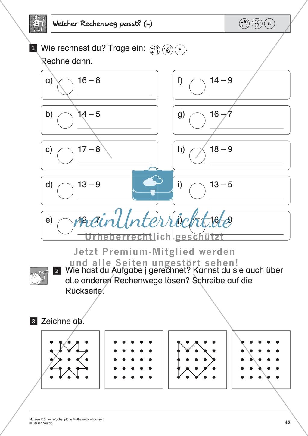 Wochenplanarbeit zur Addition und Subtraktion bis 20 Preview 44