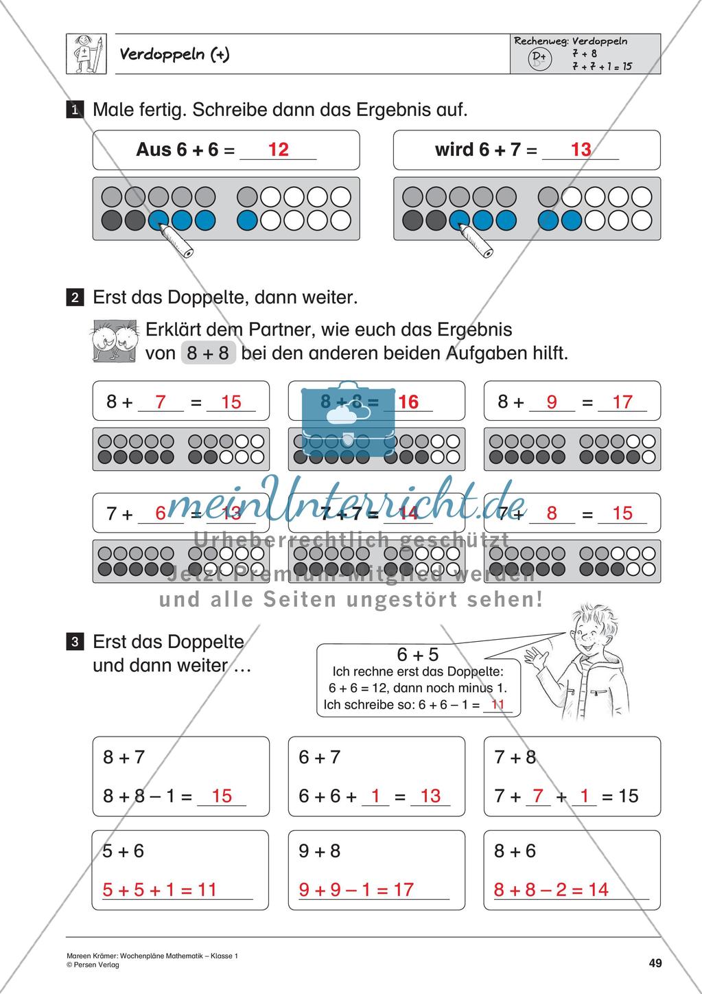 Wochenplanarbeit zur Addition und Subtraktion bis 20 Preview 51