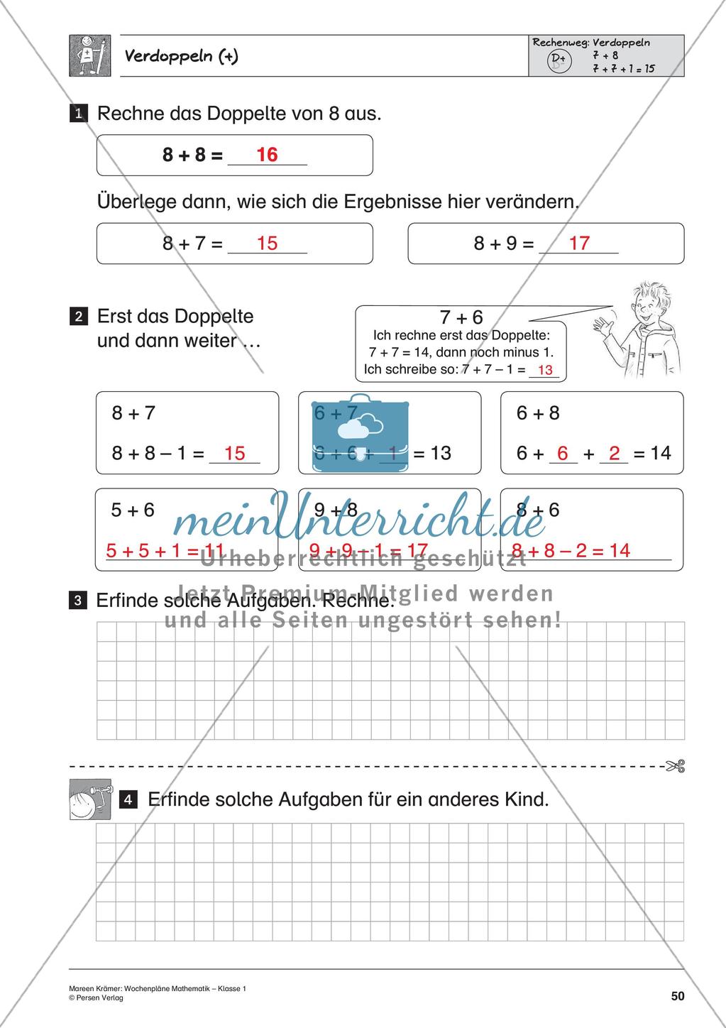Wochenplanarbeit zur Addition und Subtraktion bis 20 Preview 52