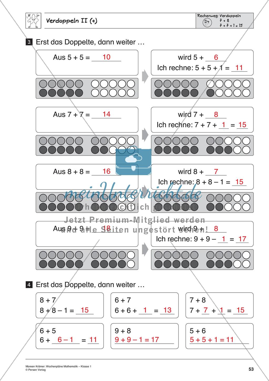 Wochenplanarbeit zur Addition und Subtraktion bis 20 Preview 55