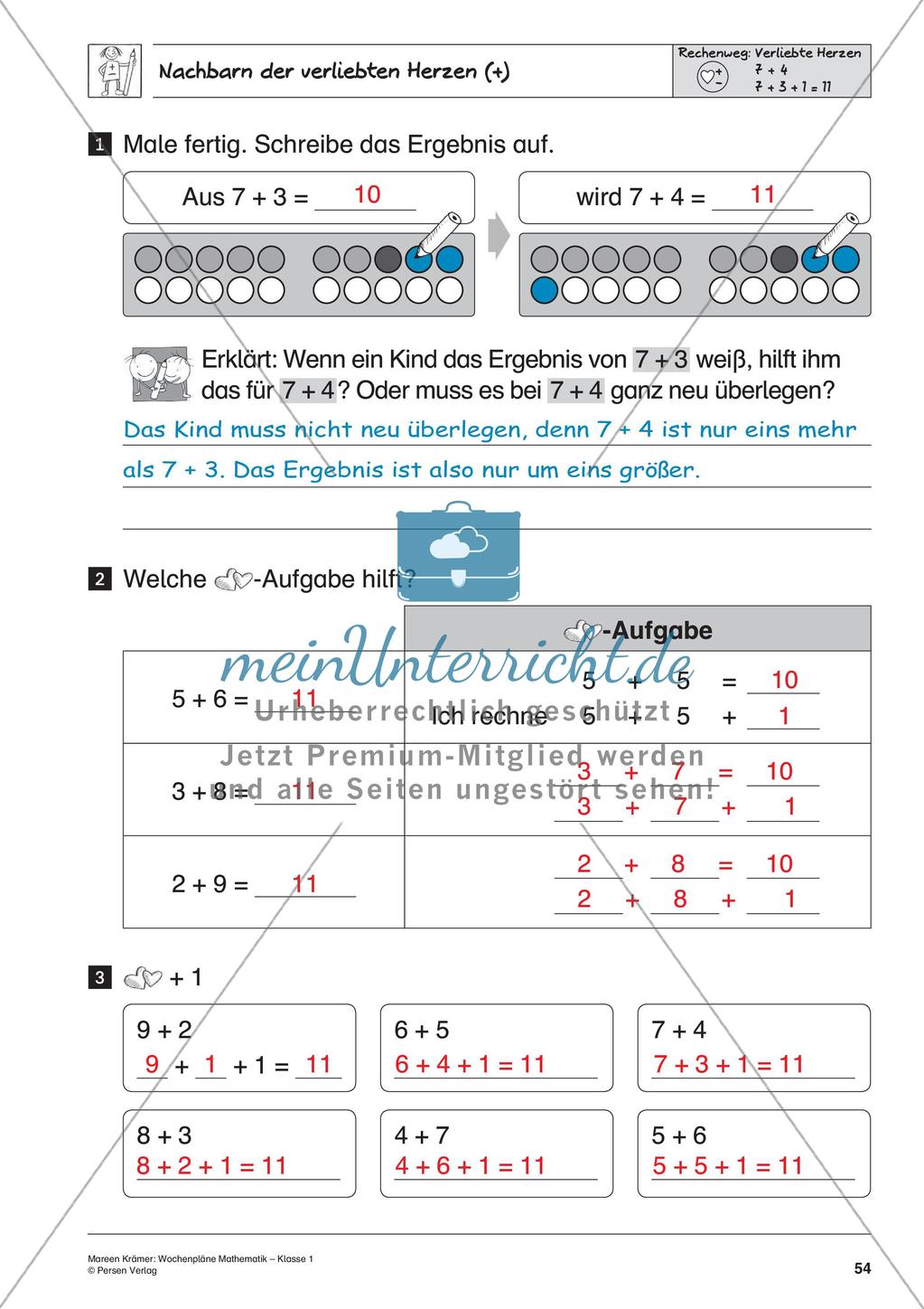 Wochenplanarbeit zur Addition und Subtraktion bis 20 Preview 56